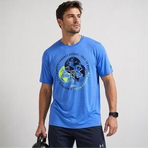 Under Armour Graphic T Shirt Men XL Blue Athletic Tee
